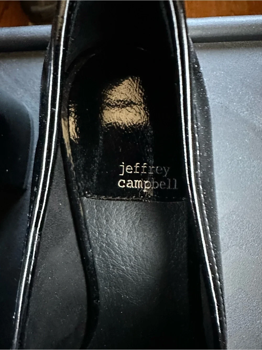 Jeffrey Campbell Archive Black Patent Block Heel Pump. Sz: 11